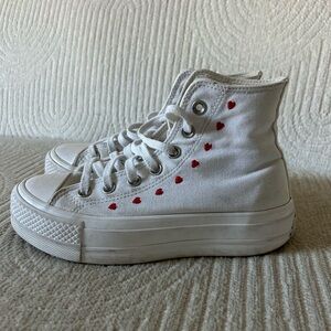 Converse white platform hearts 5.5 wedding exclusive love